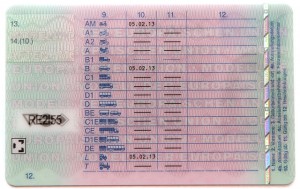 Deutsche EU-Führerscheinkarte - Layout 2013 - Rückseite